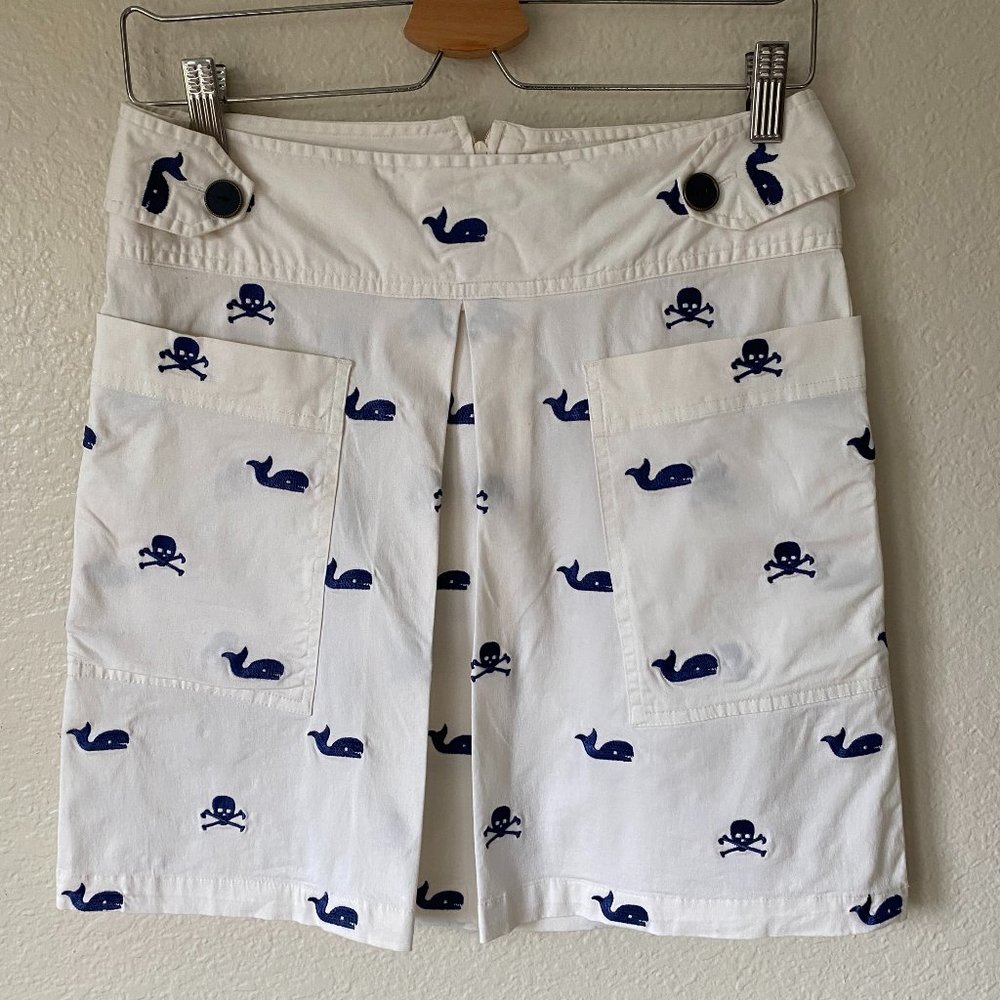 Libertine for Target Skulls & Whales Embroidered Mini Nautical Skirt Pockets
